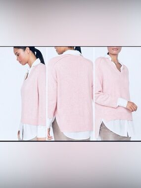 CLOSET CLEAROUT Brochu Walker Looker Layered V-Neck Wool Cashmere Sweater XS
